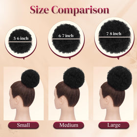 Step-by-step view of attaching Sidaila drawstring ponytail securely