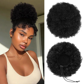 Sidaila afro puff drawstring ponytail attachment for secure, quick protective styling.