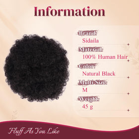 Close-up of Sidaila Afro Puff curls for realistic texture and style