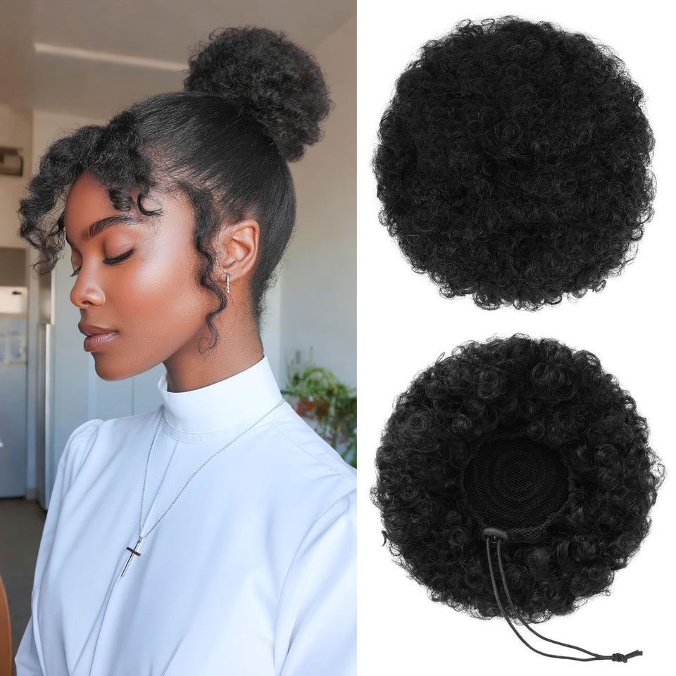 Sidaila afro puff drawstring ponytail offers a natural-looking puff for everyday wear.