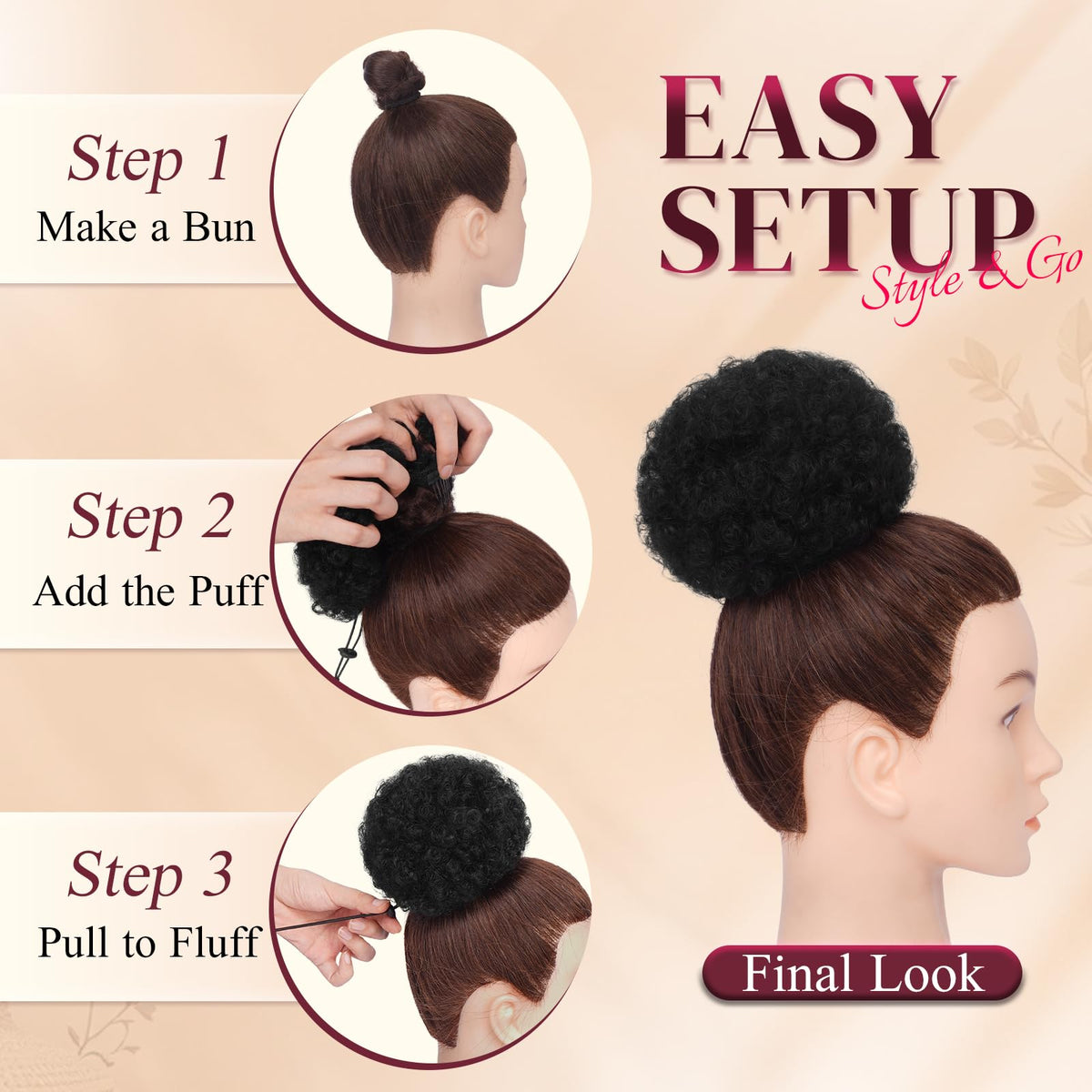 Sidaila drawstring ponytail provides quick, secure installation for busy days.