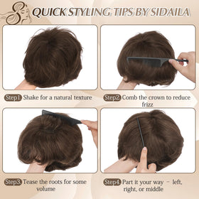Sidaila Pixie Cut Wig 100% human hair supports heat styling for personalized looks.