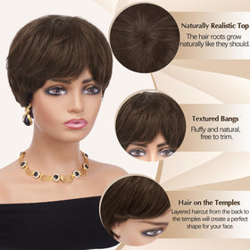 Sidaila pixie-cut wig back view highlighting clean neckline and silhouette