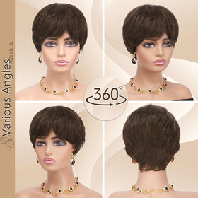 Sidaila pixie-cut wig bangs detail offering face-framing versatility
