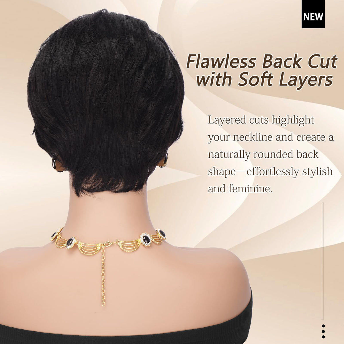 Sidaila Pixie Cut Wig natural appearance blends with outfits for a polished look.