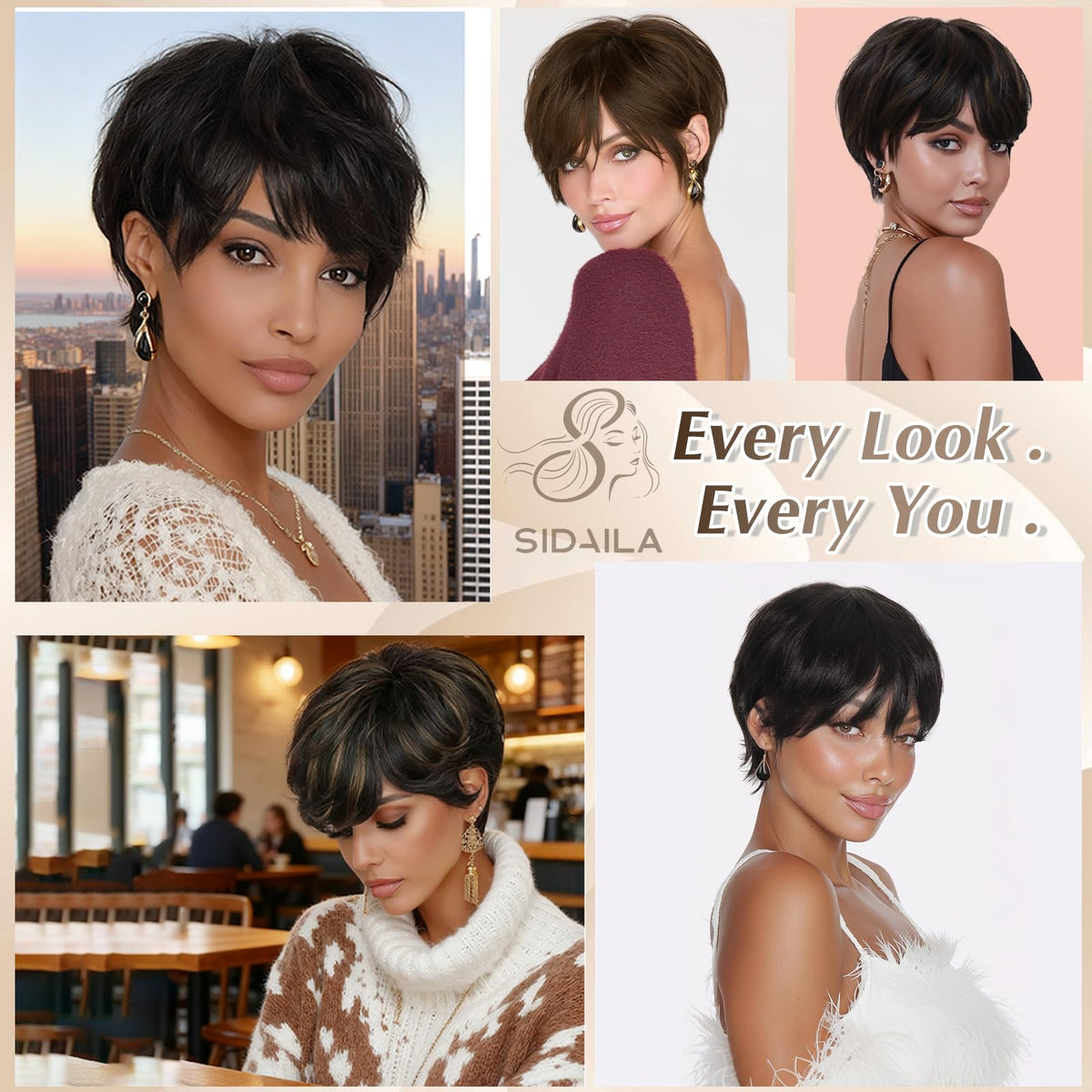 Sidaila ready-to-wear wig in dark brown enables quick transformations