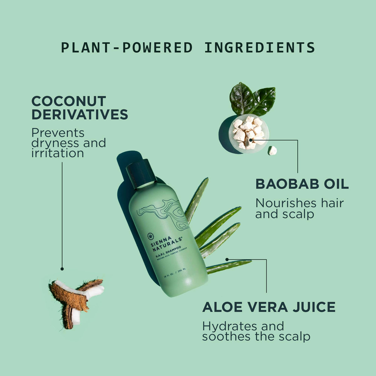 Sienna Naturals HAPI Shampoo foamy-lather conveying luxurious cleansing experience