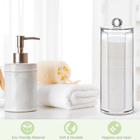 Sieral clear acrylic storage container keeps sponges dust-free.