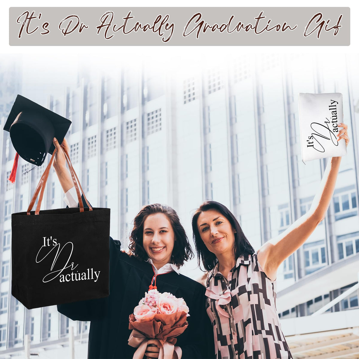 Sieral It's Dr Actually wide-bottom tote supports daily essentials confidently.