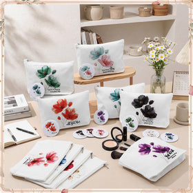 Sieral multicolor canvas bags, versatile for cosmetics or small items.