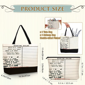 Sieral retro library tote detail highlights durable canvas and secure zipper.