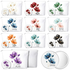 Sieral canvas makeup bag with watercolor smoke flower design for everyday organization.