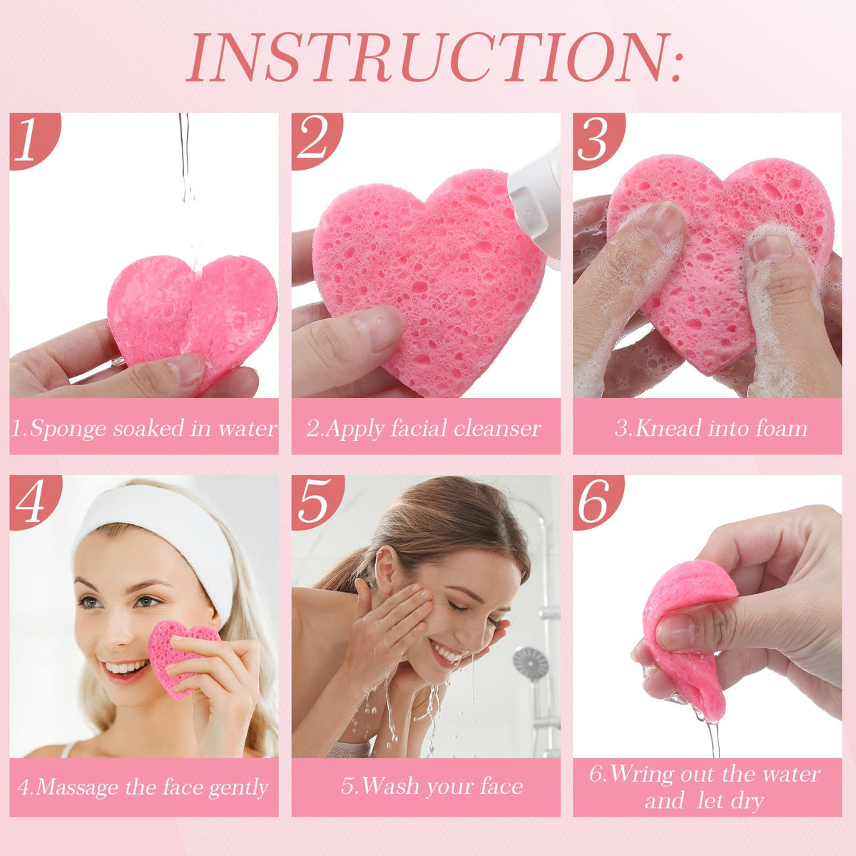 Sieral natural wood-pulp face sponges suitable for daily cleansing and exfoliation