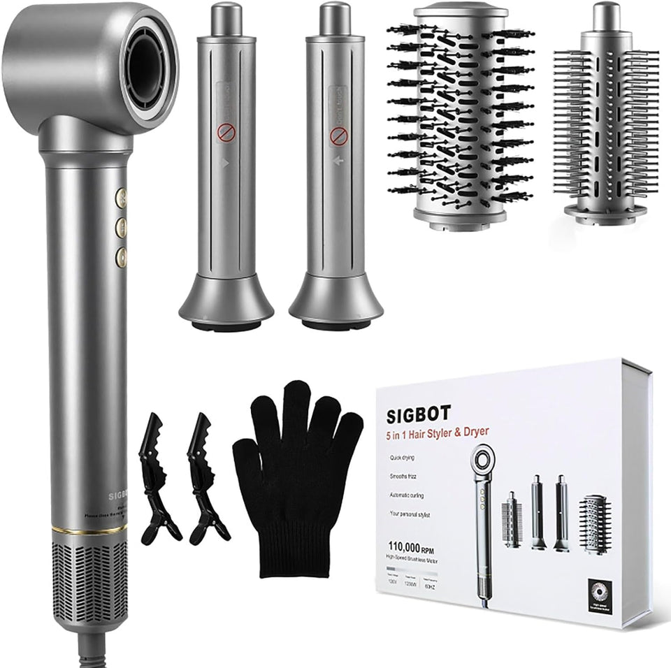 SIGBOT 5-in-1 hair dryer brush set main styler for quick, versatile at-home styling.
