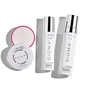 Sigma Beauty Brush Cleanser Trio bottle enables easy brush cleaning and fast rinsing.