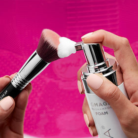 Sigma Beauty brush cleaner trio in action demonstrates residue removal.