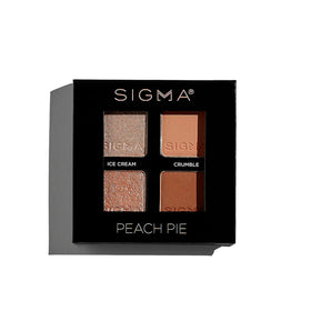 Sigma Beauty Peach Pie Eyeshadow Quad includes four shades for a complete eye look.