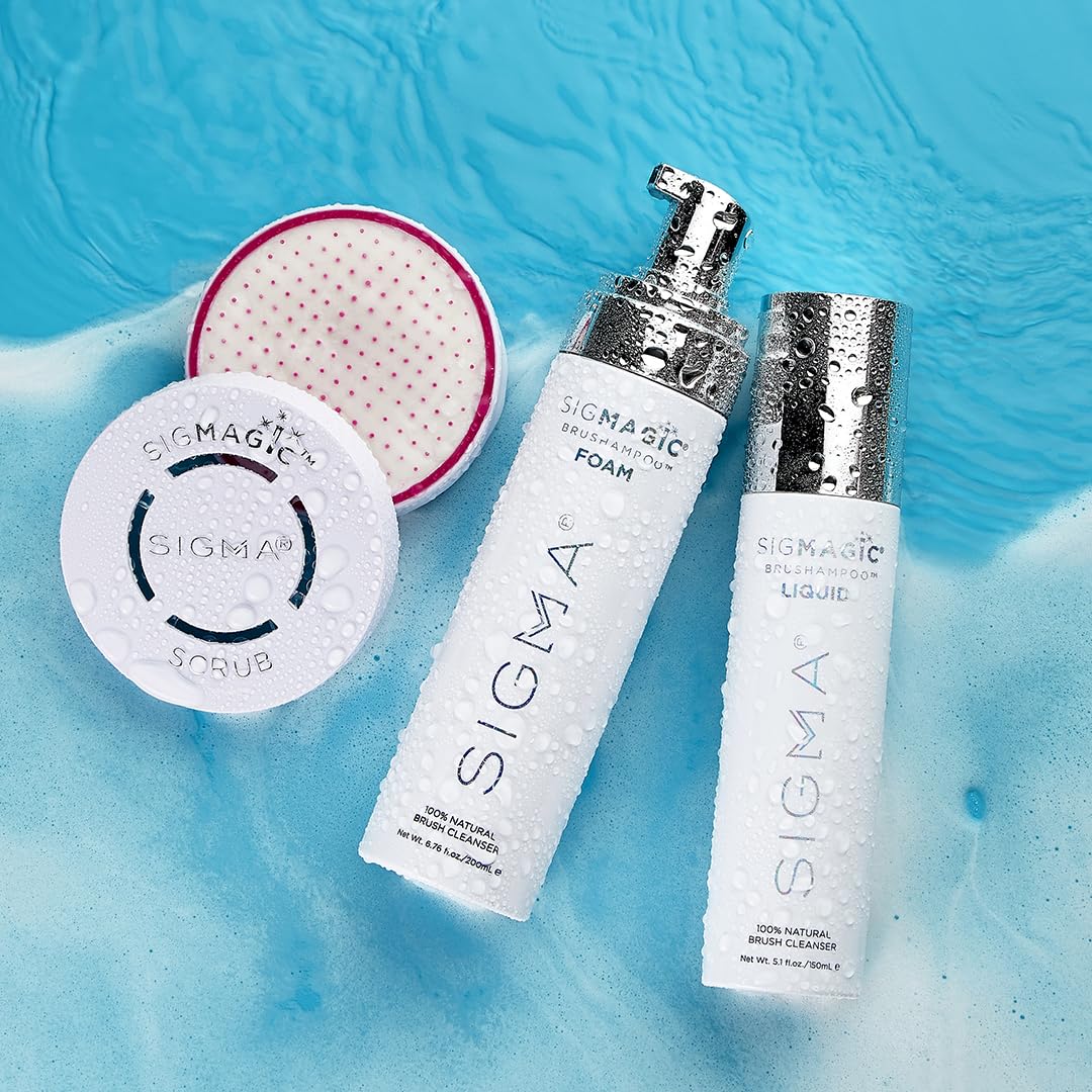 Sigma Beauty portable brush cleaner tool for on-the-go brush refresh.