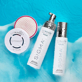 Sigma Beauty portable brush cleaner tool for on-the-go brush refresh.