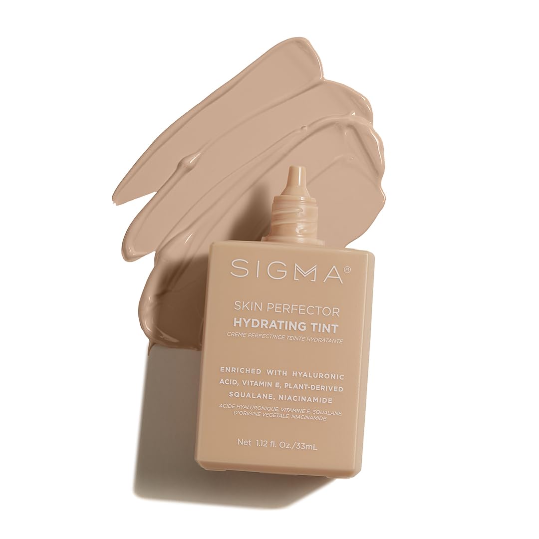 Sigma Beauty Skin Perfector tint swatch displaying sheer to medium coverage