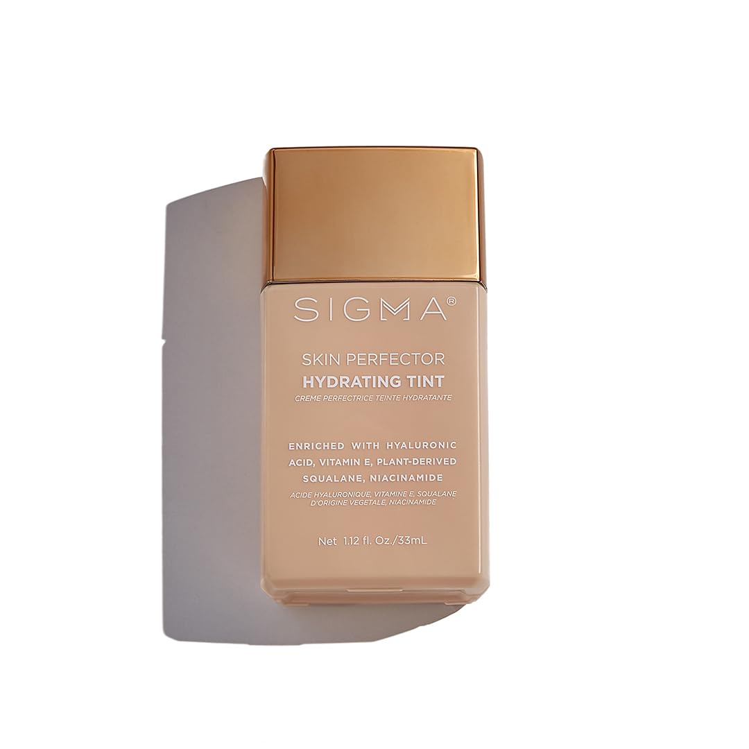 Sigma Beauty Skin Perfector Hydrating Tint bottle showing a lightweight glow