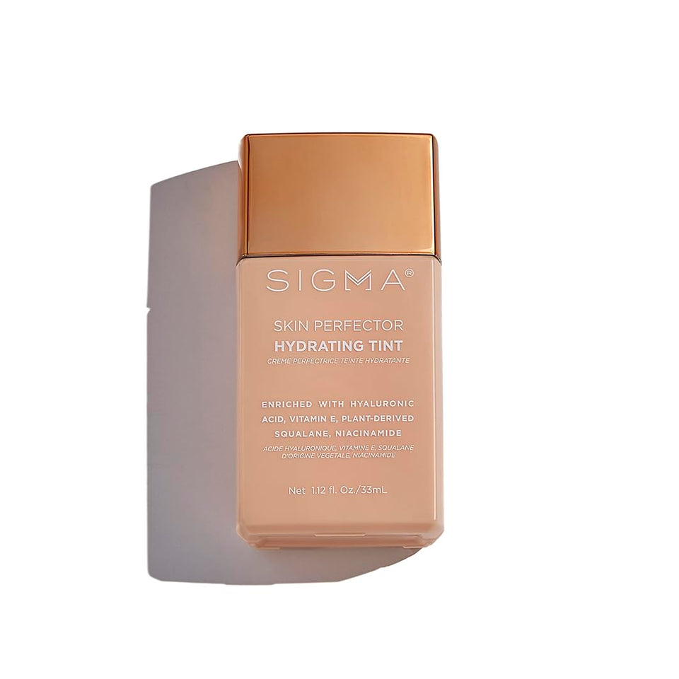 Sigma Beauty Skin Perfector Hydrating Tint bottle showing a lightweight glow