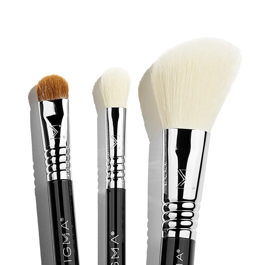 Sigma Beauty Travel Essential Trio eye brush 1 for precise crease shading during travel.