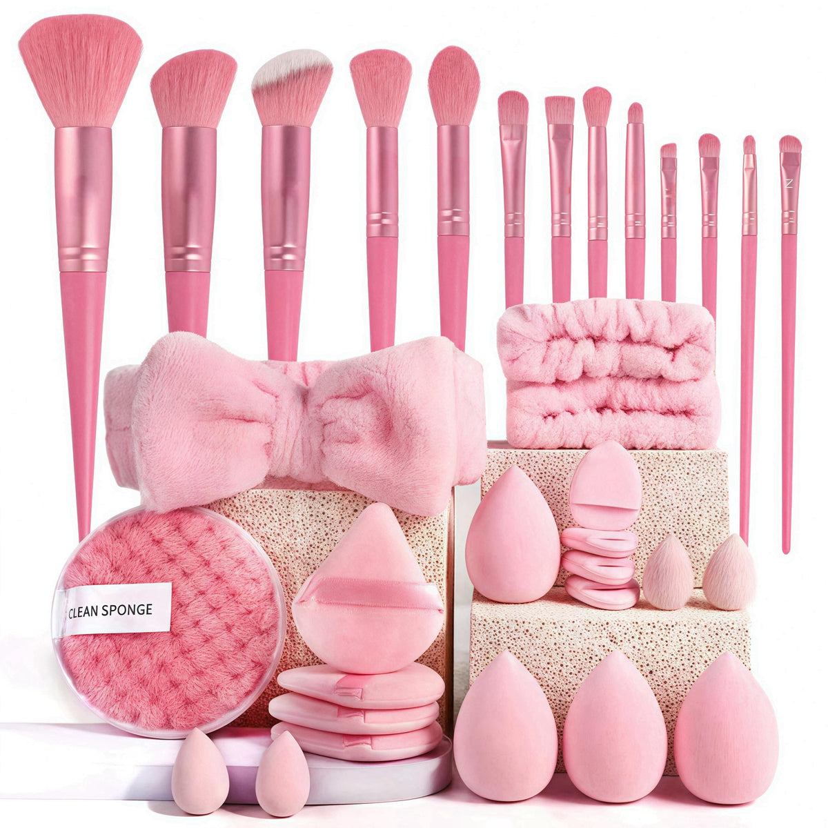 SIHIMESOLFVE 33-piece makeup brush set with all brushes for smooth, even application.