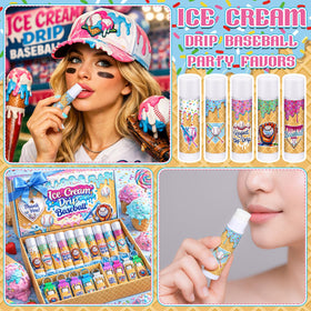 Ice cream drip pattern design highlights fun, vibrant branding for sports events.