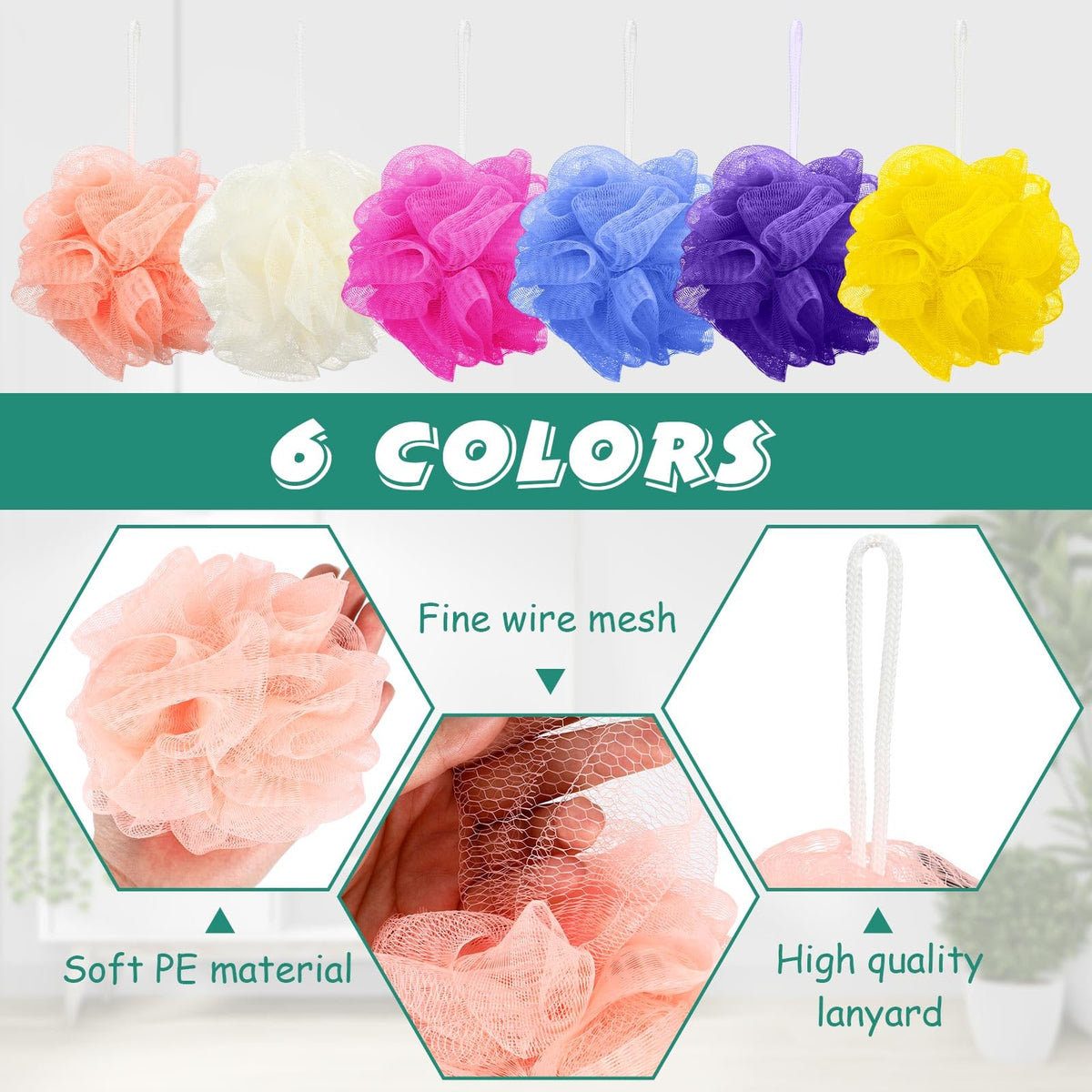 Siifert PE skin-friendly scrub sponge provides gentle exfoliation