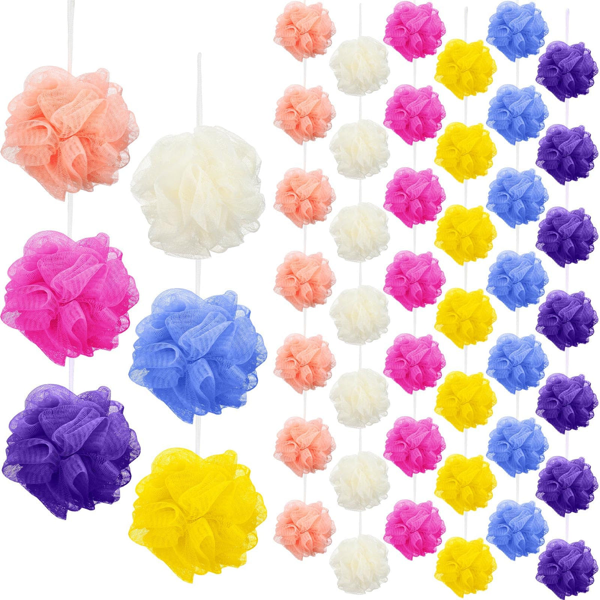 Siifert six-color bath sponge pack for vibrant daily cleansing