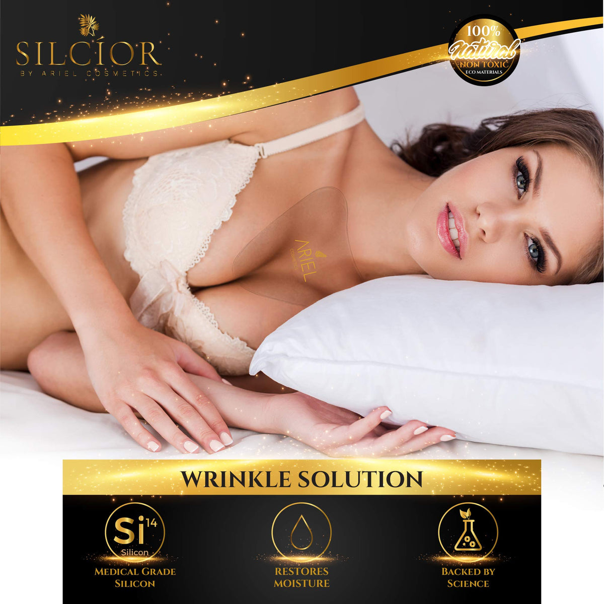 SILCIOR décolletage smoothing effect suggests a visibly smoother look.