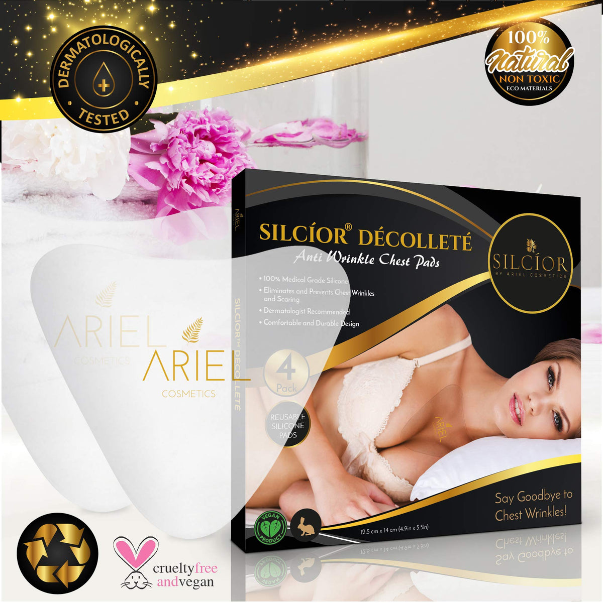 SILCIOR chest pad close-up reveals silicone texture.
