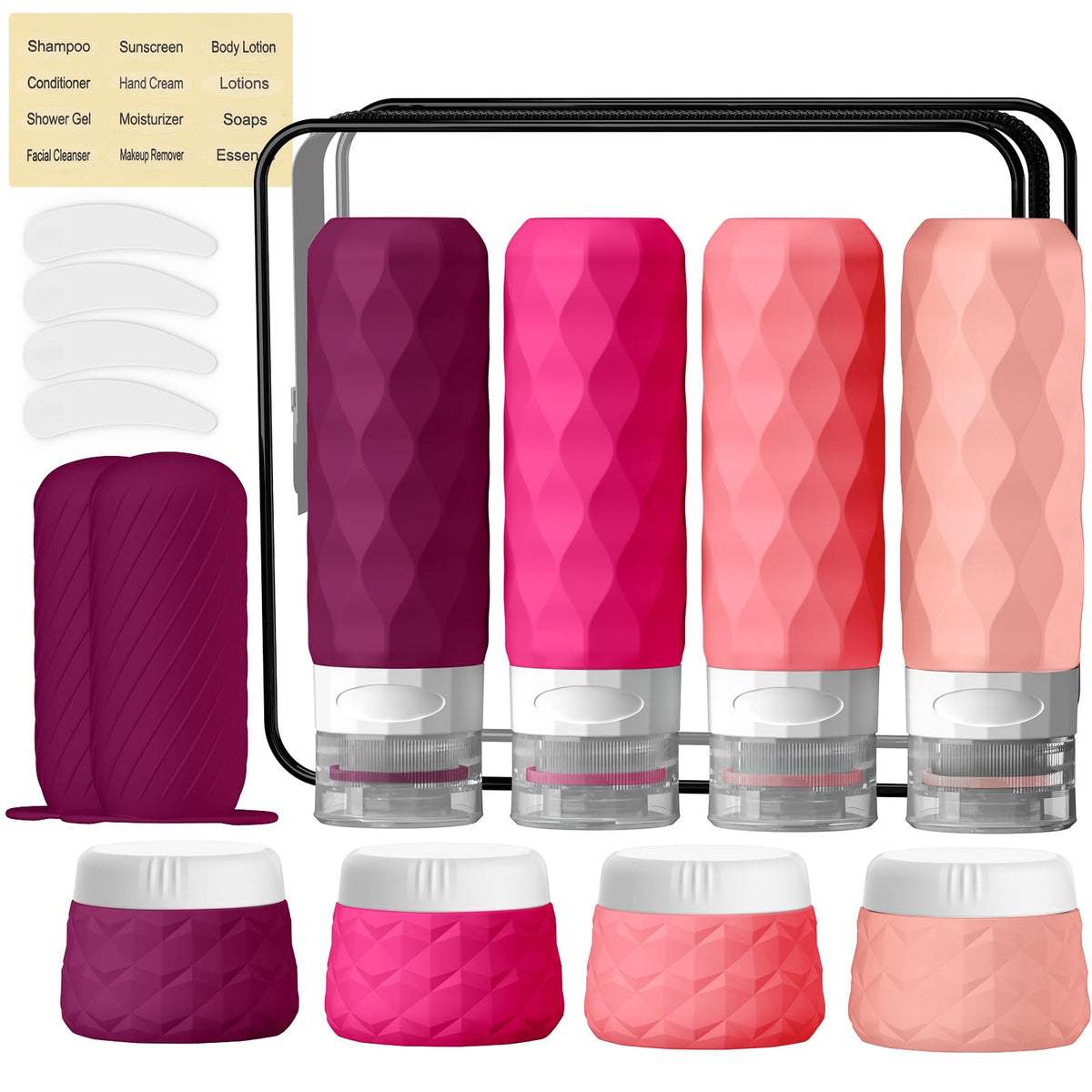 Silevoler 16-pack travel bottles for organized on-the-go toiletries.