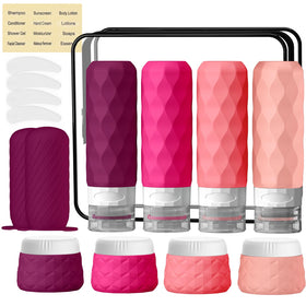 Silevoler 16-pack travel bottles for organized on-the-go toiletries.