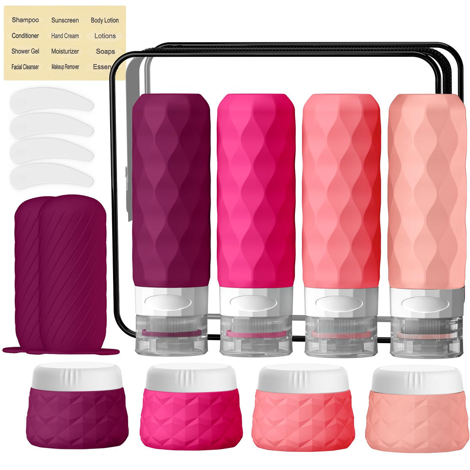 Silevoler 16-pack travel bottles for organized on-the-go toiletries.