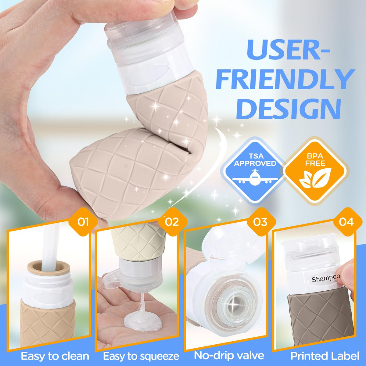 Silevoler BPA-free silicone set keeps liquids safe and containers durable
