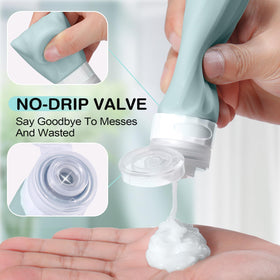 No-drip valve bottles from Silevoler help keep luggage tidy during flights.