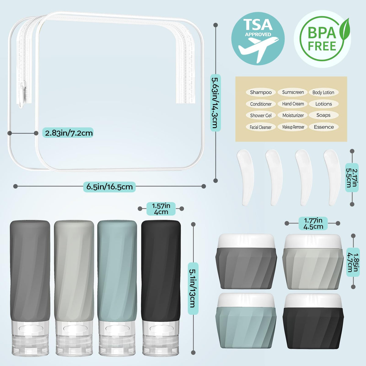Silevoler silicone travel bottles are BPA-free and easy to clean after trips.