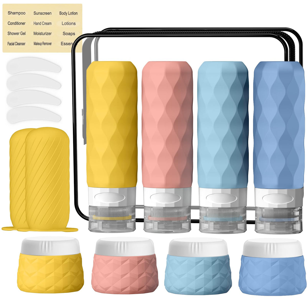 Silevoler travel bottles set for on-the-go toiletries, BPA-free and durable