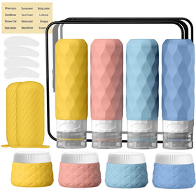 Silevoler travel bottles set for on-the-go toiletries, BPA-free and durable