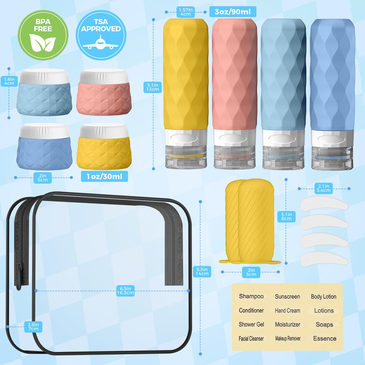 Silevoler travel jars designed for creams and lotions during trips