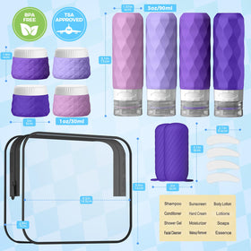 Silevoler silicone travel jars in purple, ideal for creams and moisturizers.