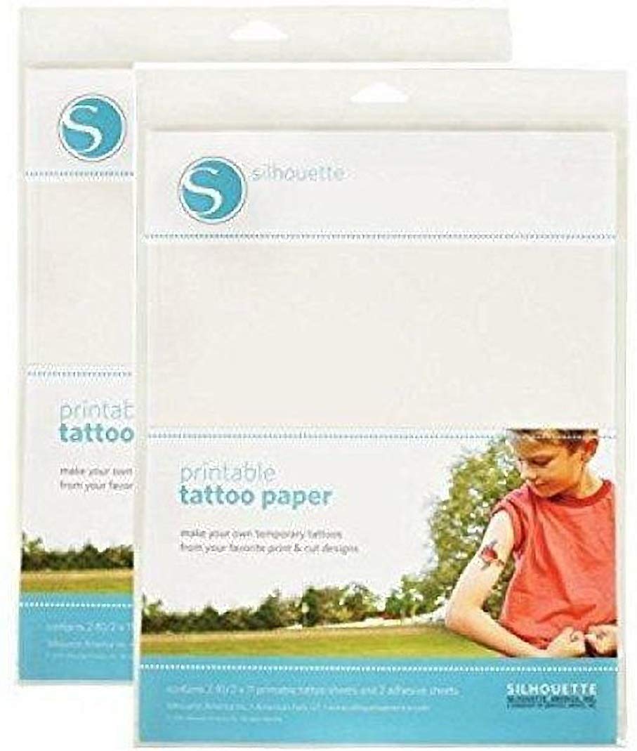 Silhouette America temporary tattoo paper ready for inkjet print with vibrant designs