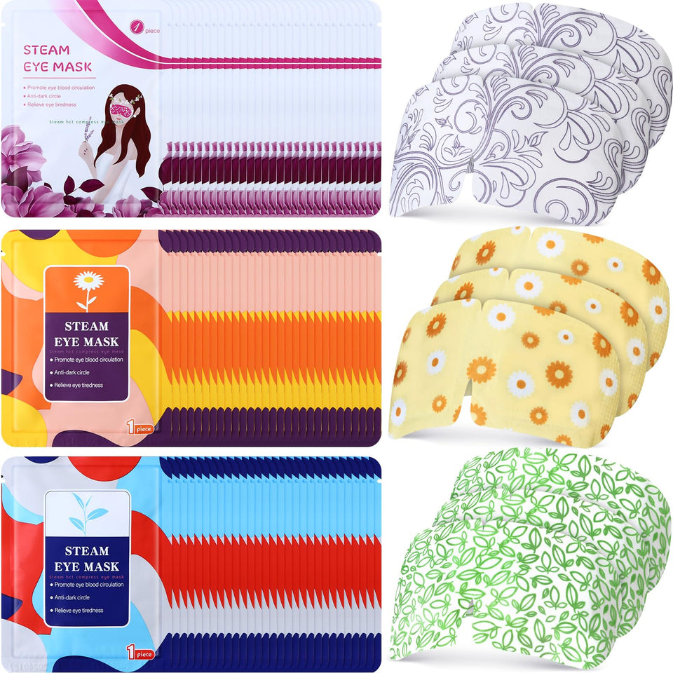 Silicherry 96-pack steam eye mask lavender for relaxing eye comfort.