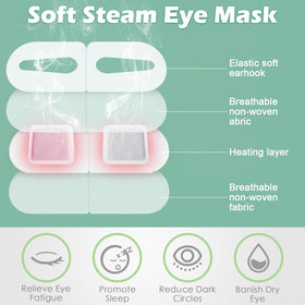 Silicherry 96-pack steam eye mask unscented for quiet rest.