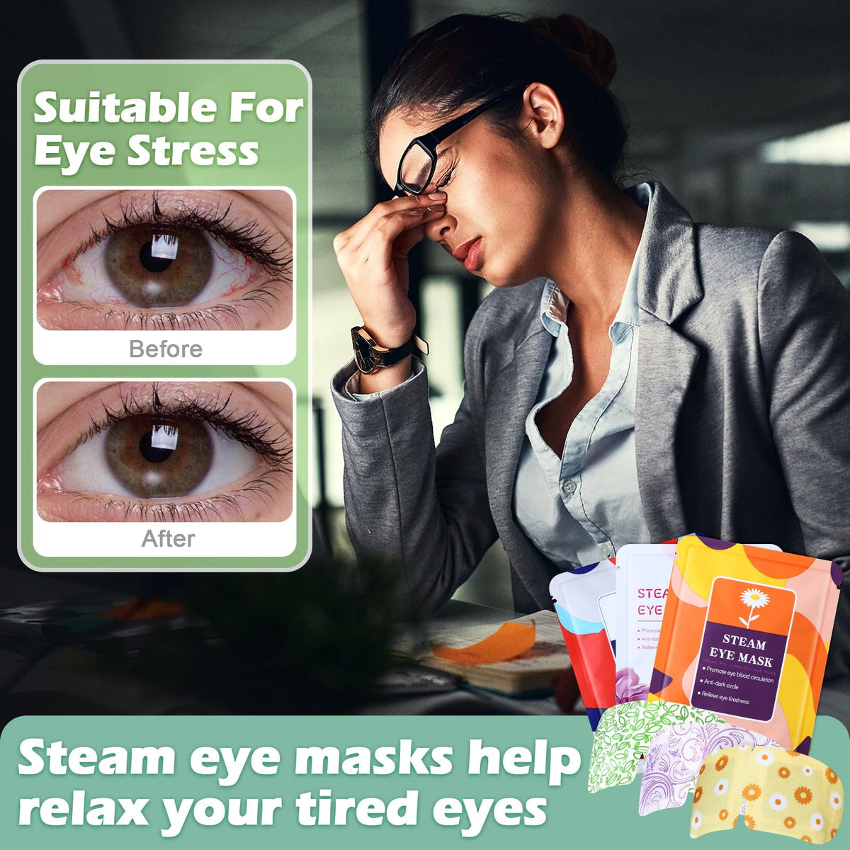 Silicherry breathable nonwoven eye mask 96-pack for comfortable spa moments.