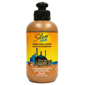 Silicon Mix Moroccan Argan Oil 3-in-1 Set hair application shows frizz control