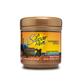 Silicon Mix Moroccan Argan Oil Set packaging showcases two 16 oz bottles for convenient routine hair care.