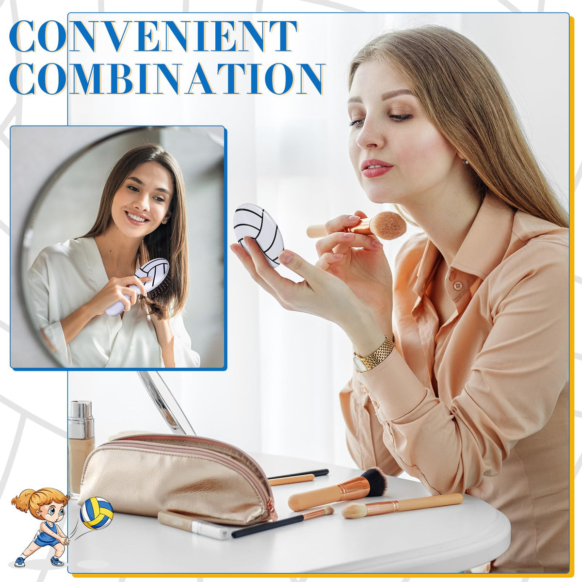 SiliFine air-cushioned hairbrush close-up, demonstrates gentle bristles and comfortable grooming